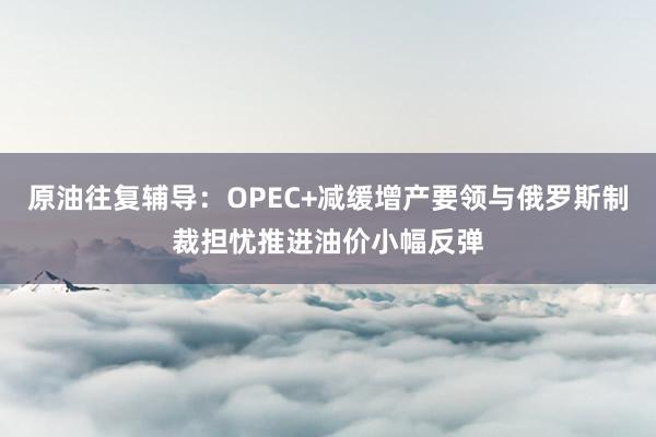 原油往复辅导：OPEC+减缓增产要领与俄罗斯制裁担忧推进油价小幅反弹